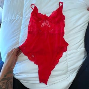 Red lace tedddy